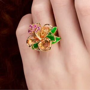 Kate Spade Paradise Flower Cocktail Ring KH655 Size 7 US